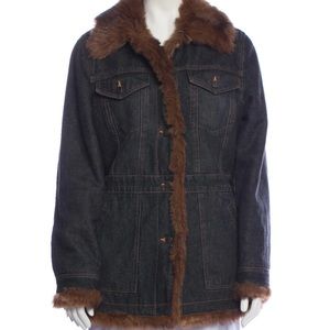MARVIN RICHARDS Faux Fur Jean Jacket. Size M